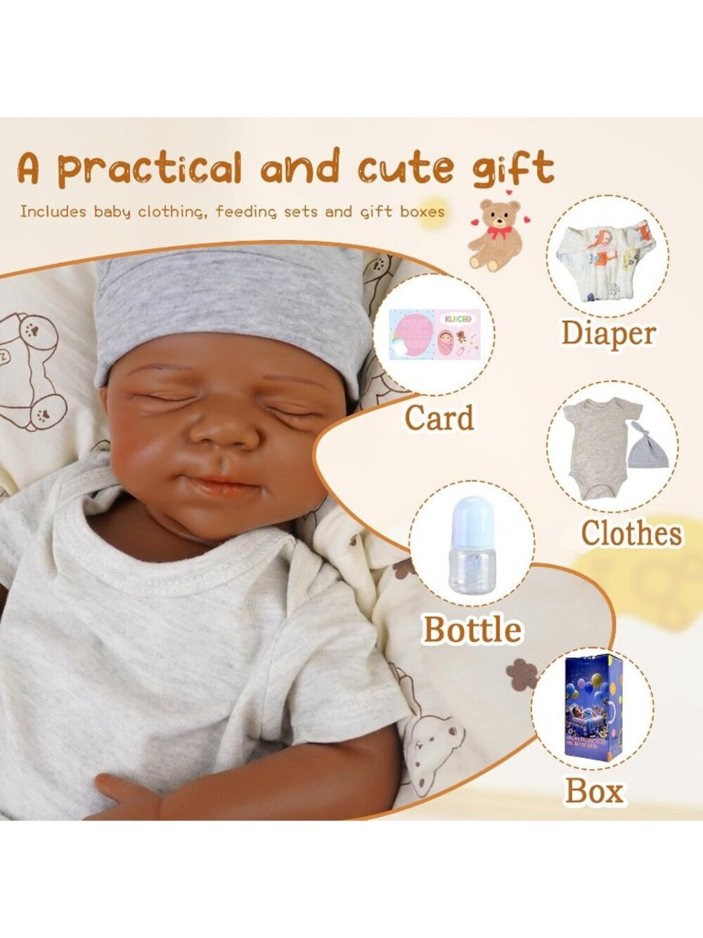 20 Inch Boy Skin & Vessels Realistic Blood Silicon Body Reborn Baby Doll For Kid - Picture 4 of 7